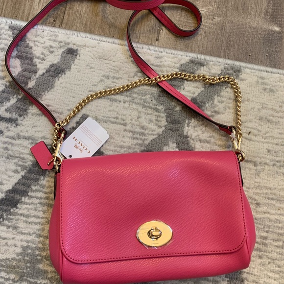 NWT Coach Crossgrain Leather Mini Ruby Crossbody Bag F34604 Dahlia - Picture 1 of 7